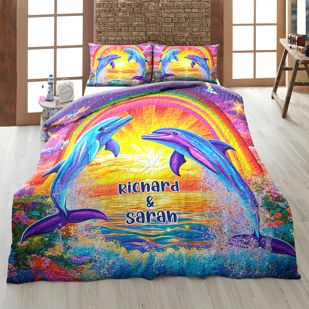 Gifts For Dolphin Couple Quilt Bedding Set Special Line 06qnqn170125 - Blanket - GoDuckee