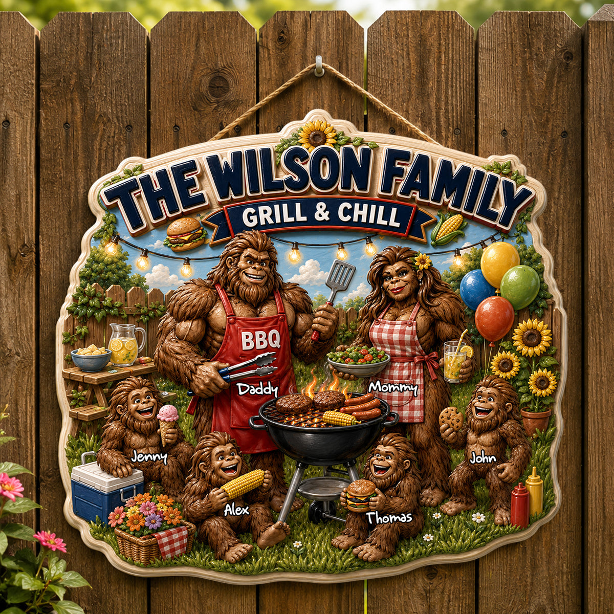 Bigfoot Family Grilling Metal Sign - Personalized Gifts For Family 02nadh260626 - Metal Signs - GoDuckee