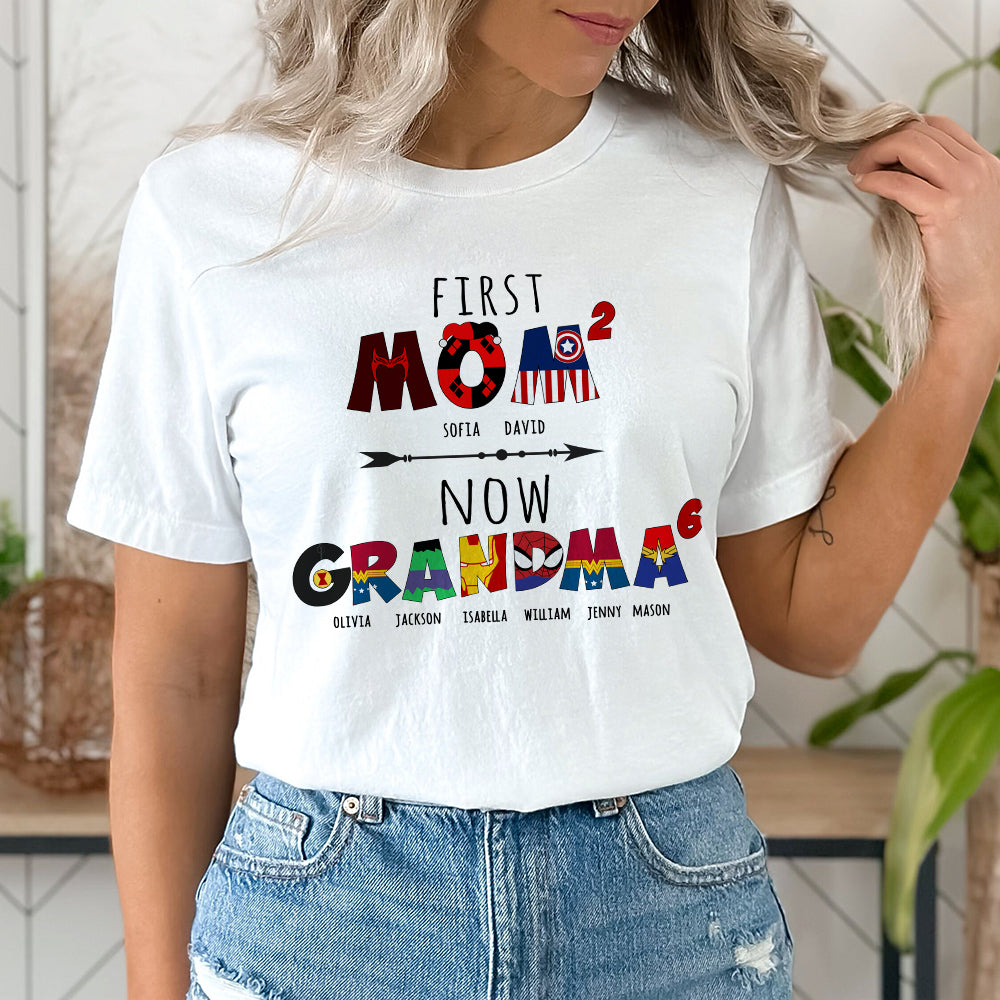 Personalized Gift For Grandma Shirt First Mom Now Grandma 01QHMH170124 - 2D Shirts - GoDuckee