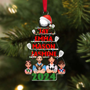 Personalized Gifts For Family Love Golf Acrylic Ornament Christmas 02XQMH111024 - Ornament - GoDuckee