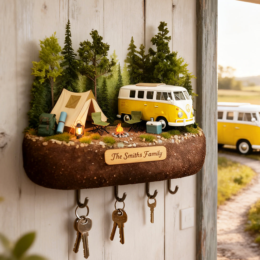 Camping Wood Key Hanger - Personalized Gifts For Camping Lovers 02kita181225 - Wood Sign - GoDuckee