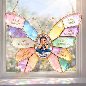 Daily Affirmation Kid Suncatcher Ornament Custom Photo Gifts For Kids 04NALU280226 - Ornament - GoDuckee