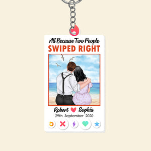 Romantic Couple, Love You Forever, Personalized Keychain, Gifts For Couple - Keychains - GoDuckee