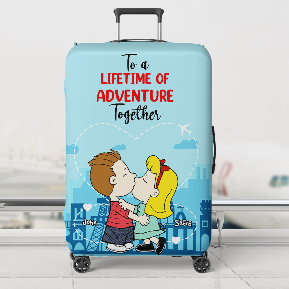 Personalized Gifts For Couple Luggage Cover 03TOMH261224HG - Luggage Covers - GoDuckee