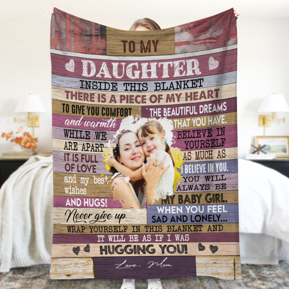 Hugging You, Personalized Blanket, Gifts For Family - Blanket - GoDuckee