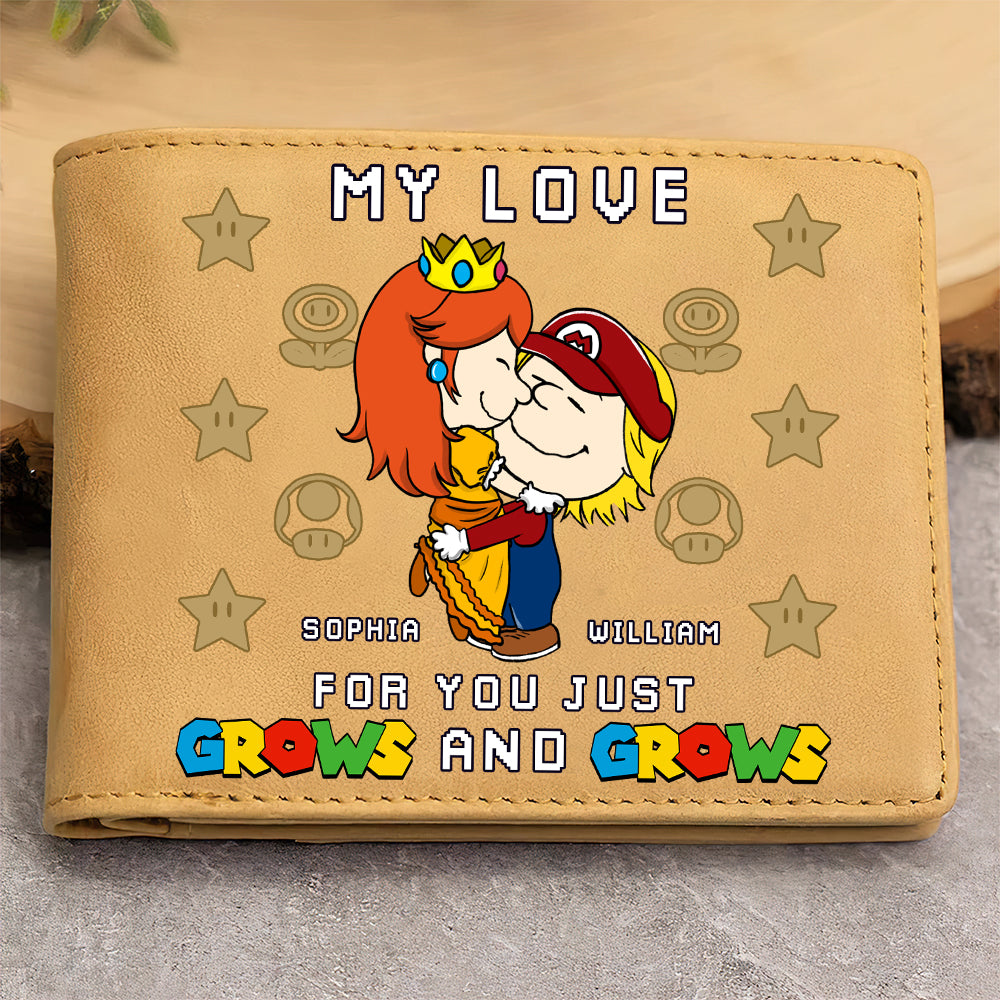 Personalized Gifts For Him PU Leather Wallet, My Love For You Just Grows 04TGDT271224HG - Leather Wallet - GoDuckee