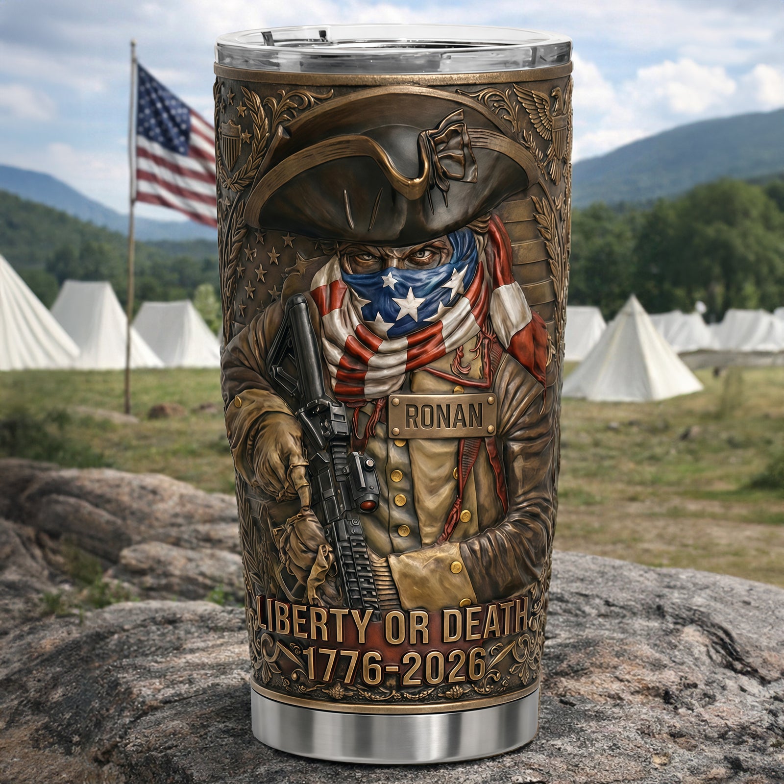 Born For Liberty 20oz Tumbler - Personalized Anniversary Gift For Patriots 02TYLU030326 - Tumbler Cup - GoDuckee