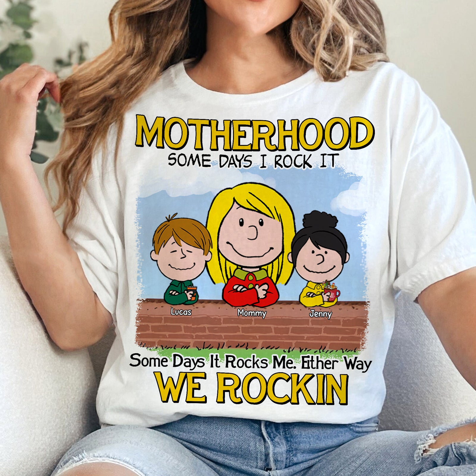 Personalized Gifts For Mom Shirt 01totn190225hh Motherhood Some Days We Rock It, Some Days It Rocks Me Either Way We Rockin' - Shirts - GoDuckee