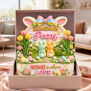 Bunny Peeps Acrylic Plaque - Personalized Gifts For Grandma Easter Day 01tymg170326 - Shaped Plaques - GoDuckee