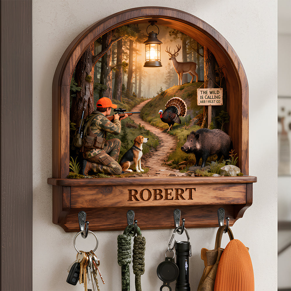 Adventure Key Hanger - Personalized Gifts For Hunting Lovers 03TODT161225 - Wood Sign - GoDuckee