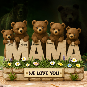 Personalized Gifts For Mom Plaque Mama Bear 03xqlu030425 - Shaped Plaques - GoDuckee