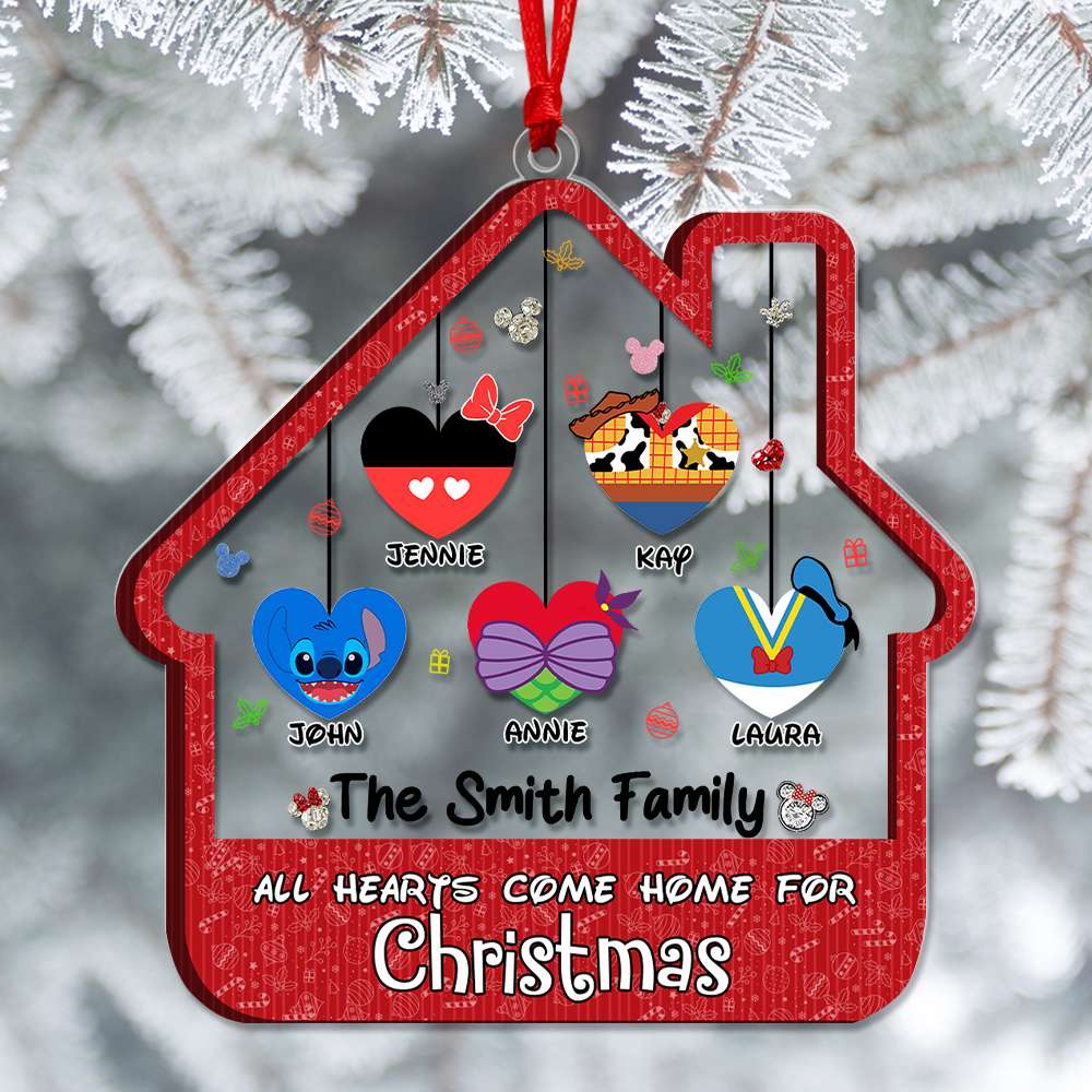 Personalized Gifts For Family Ornament, All Hearts Come Home For Christmas 01QHLU241024 - Ornament - GoDuckee