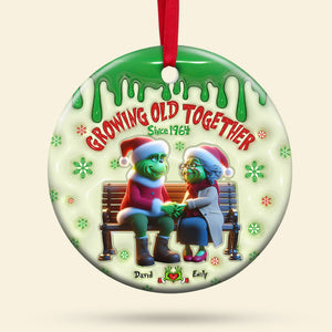 Personalized Gifts For Old Couple Ceramic Ornament 04ohqn281024 - Ornament - GoDuckee