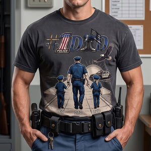 Best Police Dad Ever Shirt - Personalized Gifts For Police Dads 03QHDT250526 - Shirts - GoDuckee