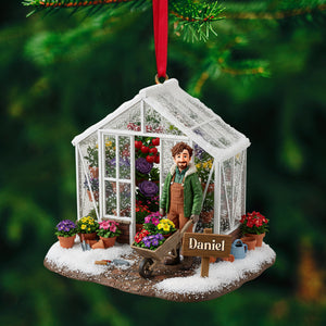 Festive Greenhouse Acrylic Ornament - Personalized Christmas Gift For Gardeners 01HULU240925 - Ornament - GoDuckee