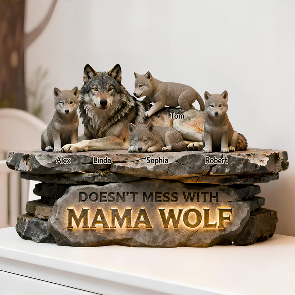 Mama Wolf Protection - Personalized Gifts For Wolf Lovers Acrylic Plaque 03HYDT270126 - Shaped Plaques - GoDuckee