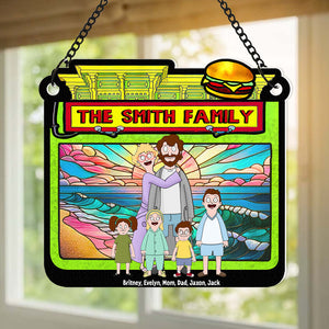 Personalized Gifts For Family Suncatcher Ornament Happy Family 01ACDT100225HG - Ornament - GoDuckee
