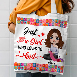 Personalized Gifts For Knitting Lover Tote Bag 02hutn290724hh Knitting Girl - Tote Bag - GoDuckee