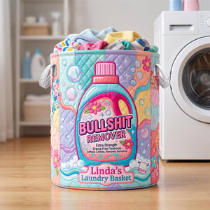 Funny Bottle Quilted Laundry Basket - Personalized Gifts 02hudh110726 - Laundry Basket - GoDuckee
