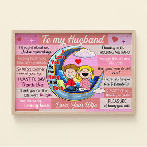 Personalized Gifts For Couple Canvas Love Moon Cartoon Lover 03XQQN231224HH - Poster & Canvas - GoDuckee