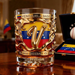 Venezuela Baseball 11oz Round Glass Personalized Gifts 04tgqn280326 - Glass - GoDuckee