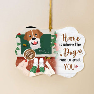 Home Is Where The Dog Runs To Get You, Gift For Dog Lover, Personalized Ornament, Dog Lover Ornament, Christmas Gift 04QHHN220823 - Ornament - GoDuckee