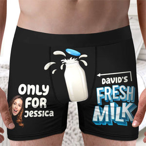 Custom Photo Gifts For Husband Boxers Fresh Milk 03htqn220124 - Boxers & Briefs - GoDuckee