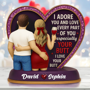 Hugging Couple Acrylic Plaque - Personalized Gifts For Couple 01NALU230525 - Shaped Plaques - GoDuckee