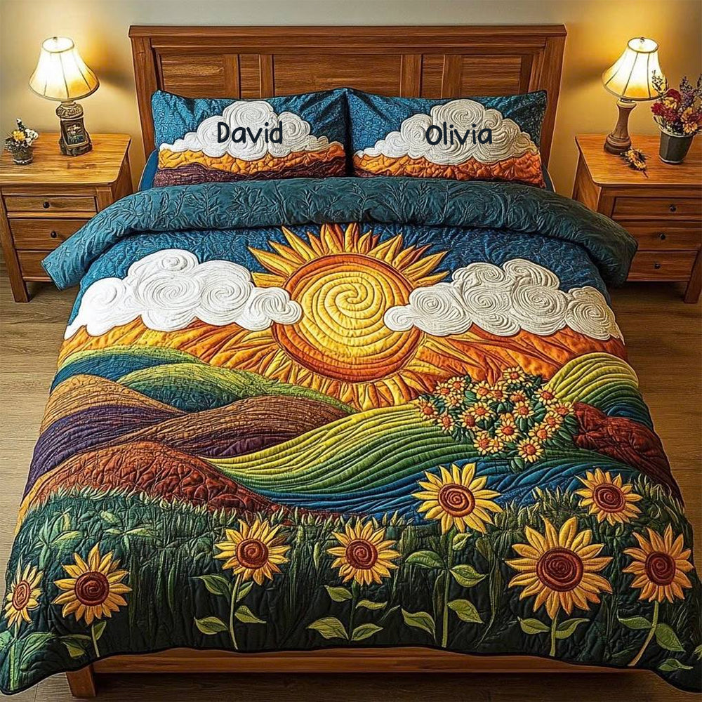 Personalized Gifts For Sunflower Lovers Quilt Bedding Set Special Line 02TGDT150125 - Blanket - GoDuckee