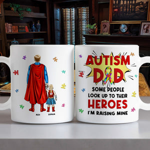 Personalized Gifts For Autism Dad Coffee Mug Father's Day Super Dad And Kids 042TOMH240225PA - Coffee Mug - GoDuckee
