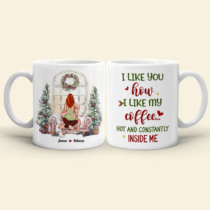 I Like You How I Like My Coffee, Couple Gift, Personalized Accent Mug, Funny Couple Mug, Christmas Gift 05TOHN290923HH 081123 - Coffee Mug - GoDuckee