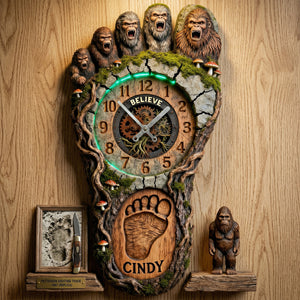 Bigfoot Hanging Wall Clock - Personalized Gifts 01hutn240326 - Hanging Wall Clock - GoDuckee