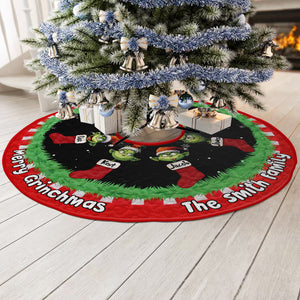 Personalized Green Monster Family Gifts Quilted Tree Skirt 01OHDT261124 - Tree Skirt - GoDuckee