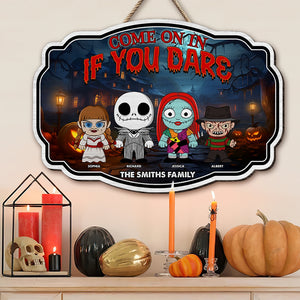 Personalized Gifts For Family, Horror Movies Cartoon Wood Sign 04pgqn310724ha - Wood Sign - GoDuckee