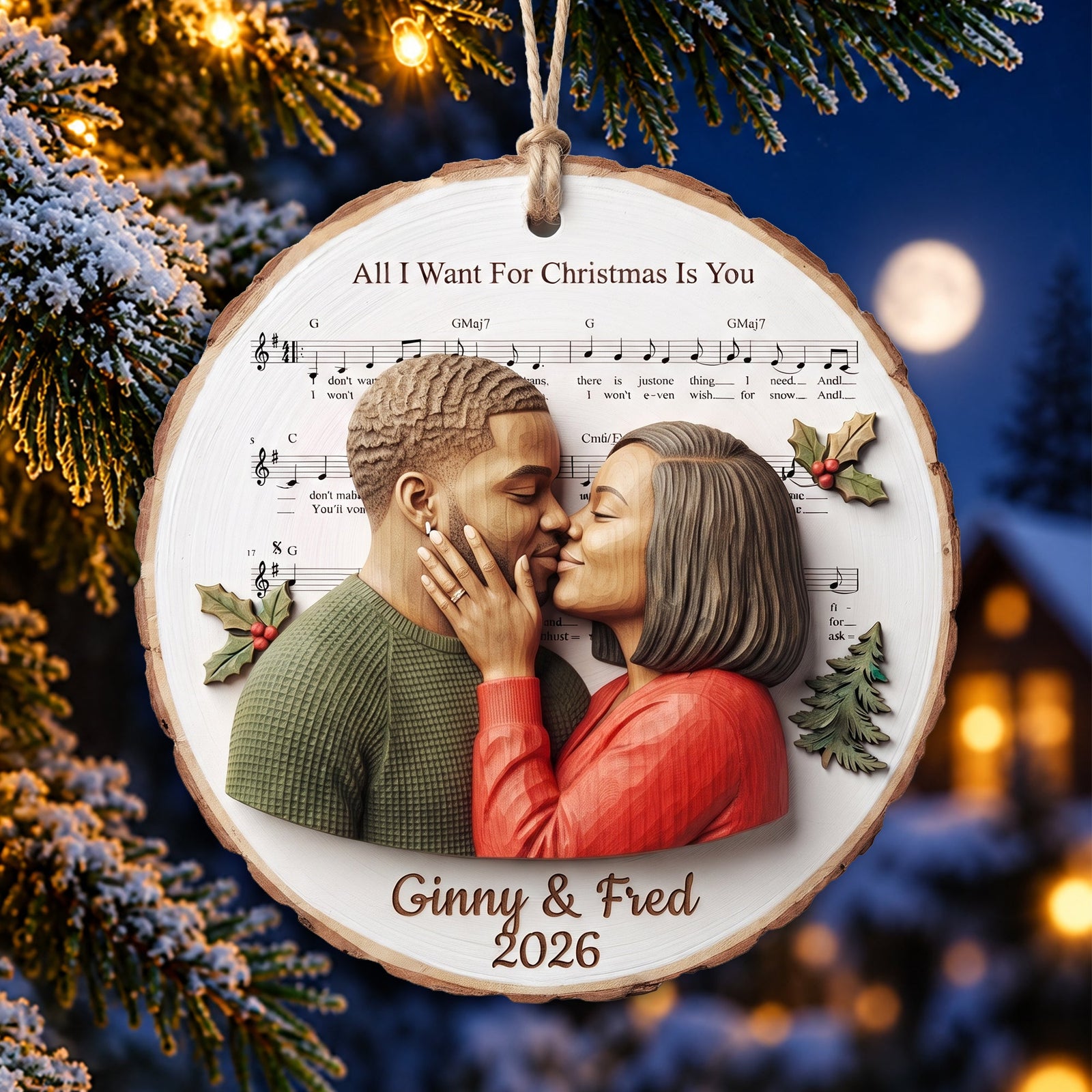 Couple Love Christmas Ornament - Custom Photo Gifts For Couple 08hulu161026 - Ornament - GoDuckee
