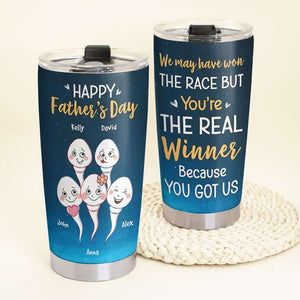 Personalized Little Sperm Tumbler, We May Have Won The Race, Gift For Dad - Tumbler Cup - GoDuckee
