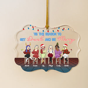 Tis The Season To Get Drunk And Be Merry, Gift For Friends, Personalized Ornament, Chubby Old Friends Ornament, Christmas Gift 01PGHN080823HH - Ornament - GoDuckee