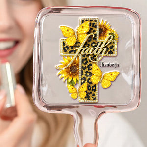 Faith Cross Handheld Mirror - Personalized Gifts For Christians 03HUDT051225 - Mirror - GoDuckee
