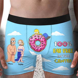 Personalized Gifts for Him, Funny Cartoon Couple 100% Fat Free Man Boxer 02TOLU150824HG - Boxer Briefs - GoDuckee