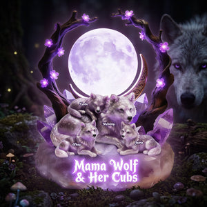 Mama Wolf Acrylic Light Box - Personalized Gifts For Mom 03TYTA170426-Homacus