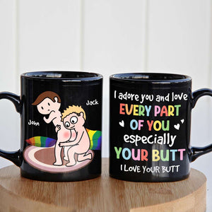 I Adore You And Love Every Part Of You, Personalized Mug, Gift For Couple, LGBT+ Couple - Coffee Mug - GoDuckee