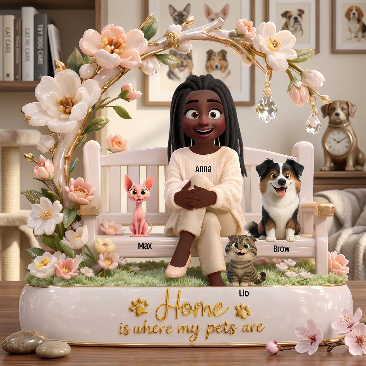 Home Is Where My Dogs Are - Personalized Gifts For Pet Lovers Plaque 02totn190326