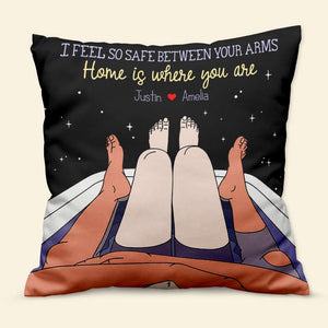 I Feel So Safe Between Your Arms, Couple Gift, Personalized Pillow, Bathtub Couple Pillow - Pillow - GoDuckee