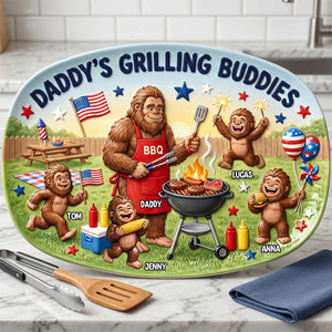 Bigfoot Dad Grilling Plate - Personalized Gifts For Dads 02natn200526 - Plates - GoDuckee