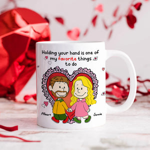 Personalized Gift For Couples Valentine White Mug Couple Holding Hand 01KALU261224DA - Coffee Mug - GoDuckee