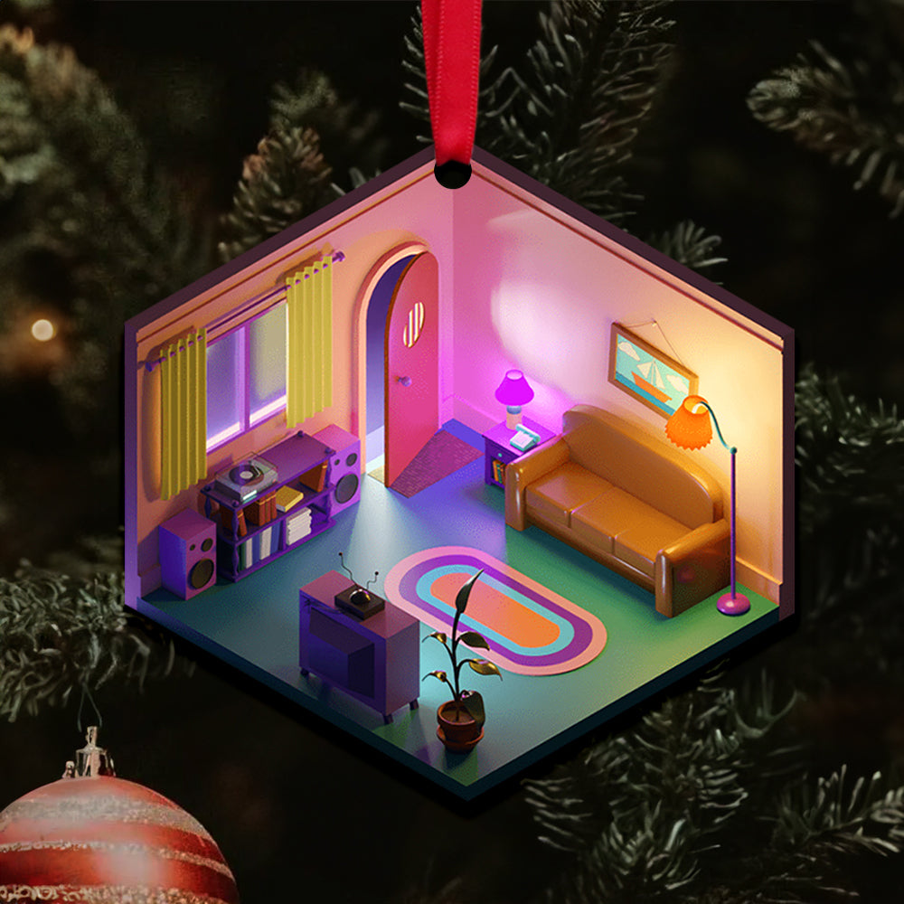 Personalized Gifts For Movie Lover Christmas Ornament Isometric Room 01todt201124 - Ornament - GoDuckee