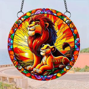 Personalized Gifts For Movie Lovers, Lion King Father & Son Suncatcher Ornament 14ACDT060924 - Ornament - GoDuckee