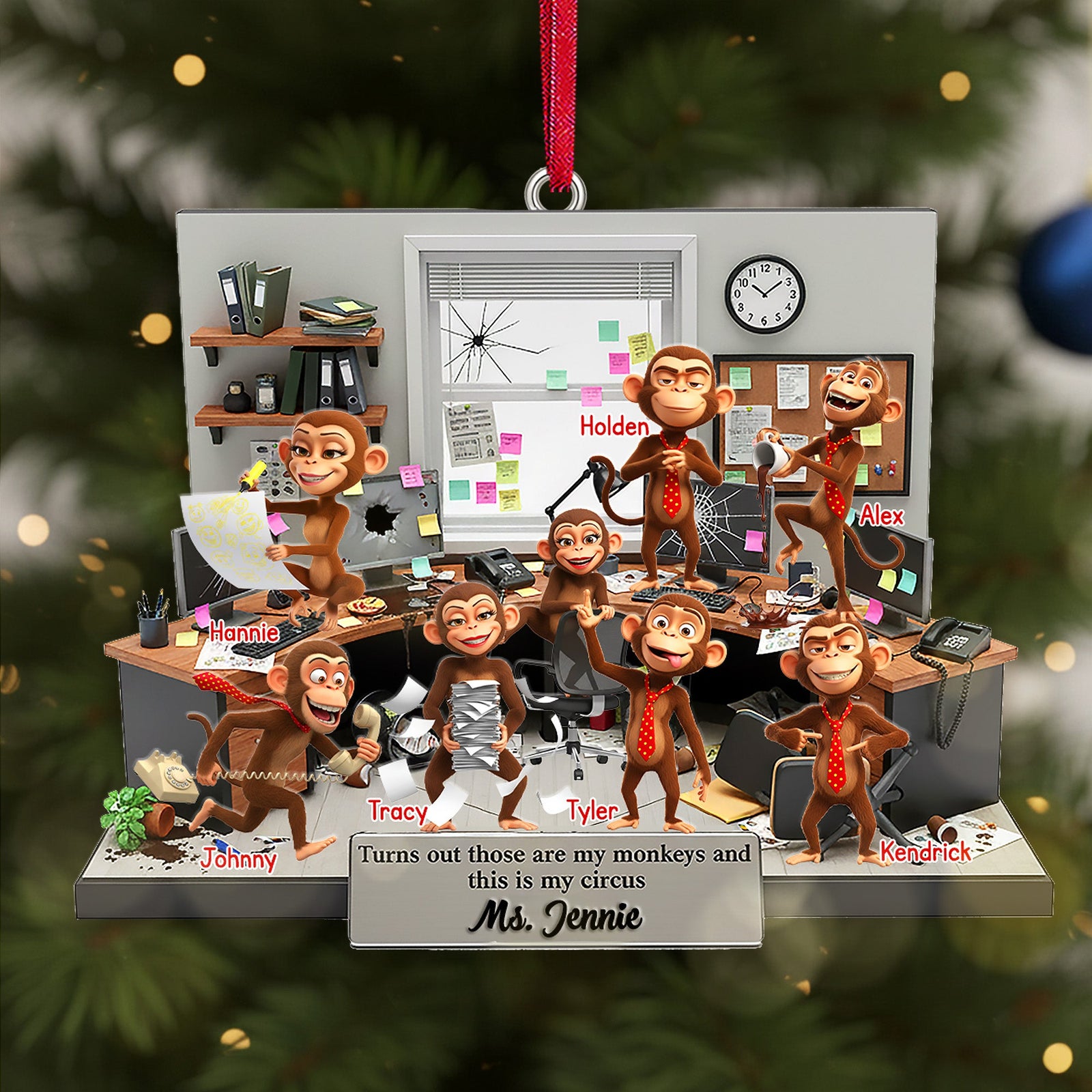 Funny Coworker Monkey Acrylic Ornament - Personalized Gifts For Boss 06kimg191125 - Ornament - GoDuckee