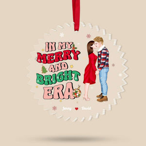In My Merry And Bright Era, Personalized Acrylic Ornament Couple, Christmas Gift 01KAHN241123PA - Ornament - GoDuckee