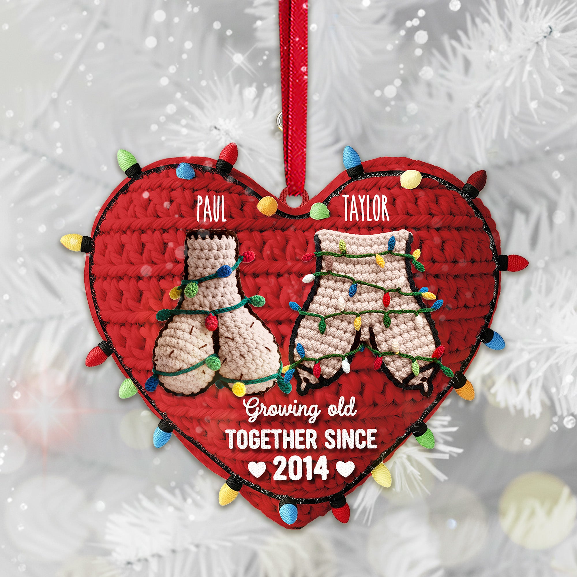 Old Couple Ornament - Personalized Gifts For Funny Couple Christmas Ornament 01NAMG091025 - Ornament - GoDuckee
